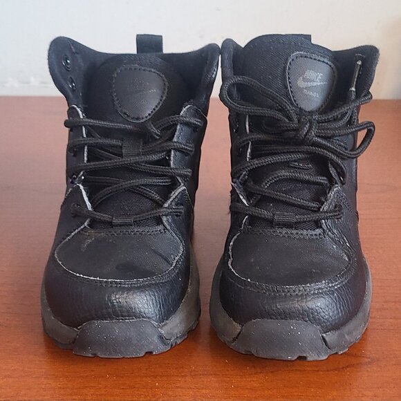 Nike Manoa LTR Kid's Shoes 11C BQ5373-001 Black Mid Top Lace-up Sneakers - Picture 6 of 10